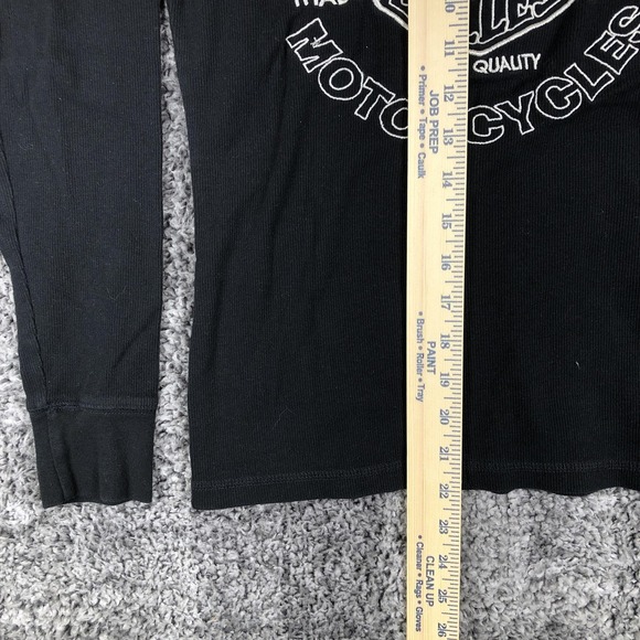 Harley-Davidson Shirt Womens Small Black White Henley Long Sleeve Biker Tee - Picture 6 of 8